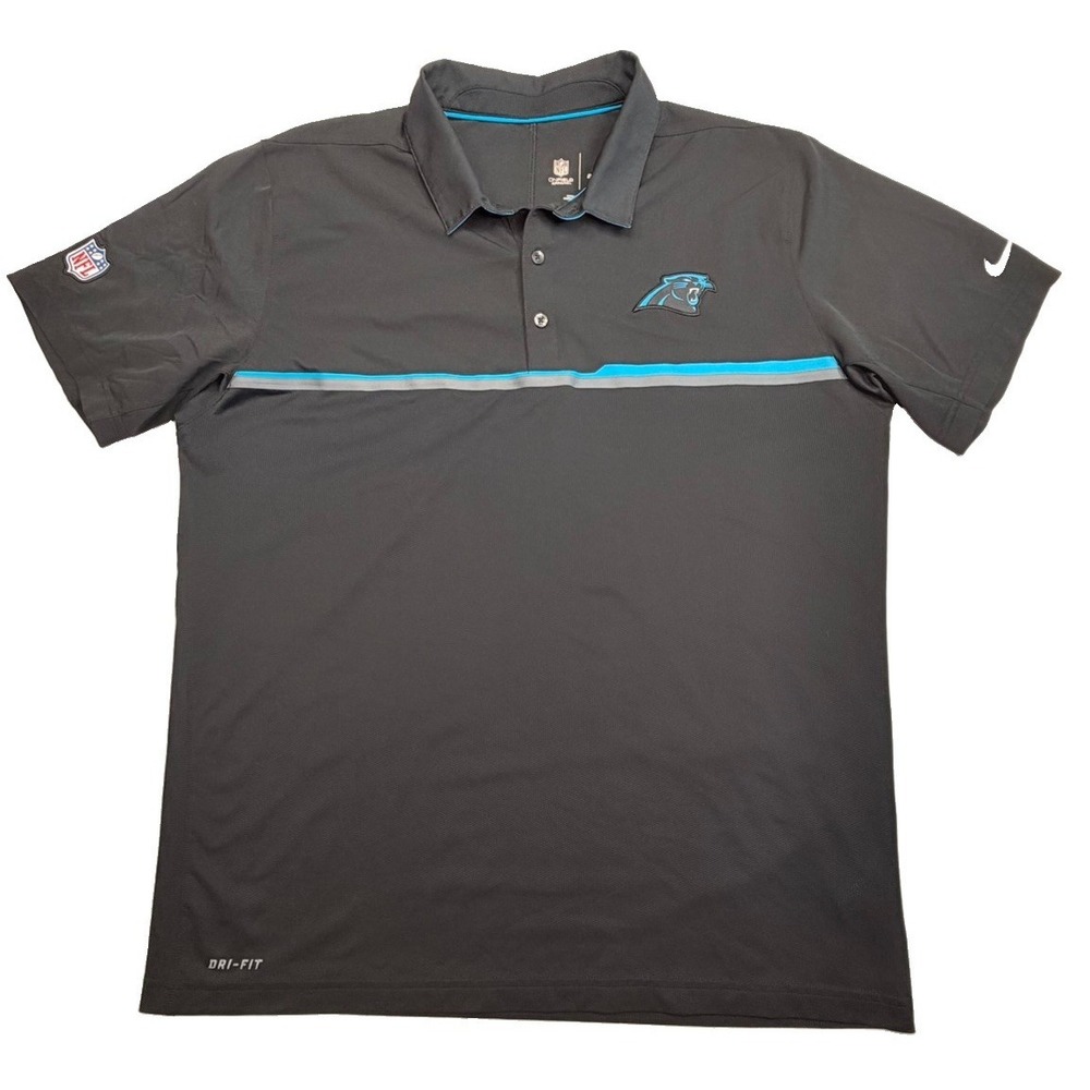Nike Dri-FIT Carolina Panthers NFL On Field Polo Shirt Men's L Black
